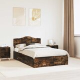  Krevetna konstrukcija s ladicama Dimljeni hrast 120 x 200 cm Smeđa 206 x 123 x 90 cm | Shoptok.si