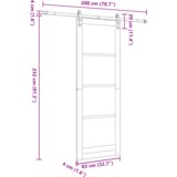 vidaXL Drsna vrata s kompletom opreme Bela 83x232 cm Masivna borova, Notranja vrata 'ORKDAL'Bela 83x232x4 cm Masivna borova | Shoptok.si