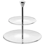Etažer Full Moon 2-nadstropji h23cm / steklo, aluminij, (21318149)