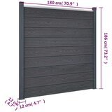 vidaXL Komplet ograjnih panelov siv 872x186 WPC Cene