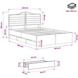  Bed Frame with Storage and Headboard Artisan Oak 140 x 190 cm | shoptok.hr