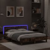  Okvir kreveta s uzglavljem LED smeđa boja hrasta 140x190 cm | shoptok.hr