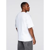 Ombre Men's cotton t-shirt with jewelry applique on chest - off white | Shoptok.si