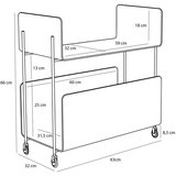 Hübsch Metalna kolica za posluživanje na kotačima 32x63 cm Ays – | shoptok.hr