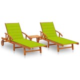  Ležaljke za sunčanje sa stolićem i jastucima 2 kom drvo bagrema | shoptok.hr