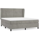 vidaXL Box spring postelja z vzmetnico svetlo siva 180x200 cm žamet, (20790312) Cene