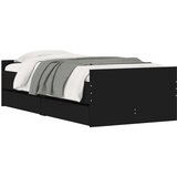 vidaXL Posteljni okvir s predali črn 90x190 cm | Shoptok.si