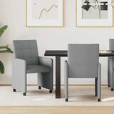 vidaXL jedilni stoli s kolesi 2 pcs svetlo siva 58 x 65 x 94 cm blago | Shoptok.si
