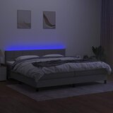  box spring s madracem LED svjetlosivi 200x200 cm tkanina | shoptok.hr
