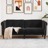 vidaXL Kavč dvosed črn žamet | Shoptok.si