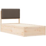  Krevetni okvir s tapiciranim uzglavljem Sivo-smeđa 90 x 190 cm | shoptok.hr
