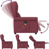  Električni masažni naslonjač od tkanine crvena boja vina | shoptok.hr