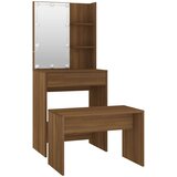  Set toaletnog stolića LED boja hrasta od konstruiranog drva Smeđa 60 x 40 x 140 cm | shoptok.hr