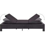 LEŽAJ Ležalnik za 2 osebi z blazino črn poli ratan, (20663014) | Shoptok.si