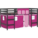  The Living Store Otroški pograd z zavesami roza 90x200 cm trdna borovina - Otroški Pograd, (21454157) | Shoptok.si
