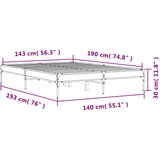  Okvir za krevet boja hrasta 140x190cm konstruirano drvo i metal | shoptok.hr