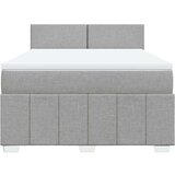  Krevet box spring s madracem svjetlosivi 140x200 cm od tkanine | shoptok.hr