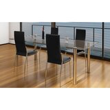Maison Chic Jedilni stoli - Vzorci stoli 4 kosi črno umetno usnje A715, (22031709) | Shoptok.si