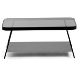 Kave Home Črna mizica s stekleno mizno ploščo 45x90 cm Duilia – | Shoptok.si