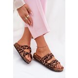 Boto Ladies Slippers With Clear On Cork Sole Leopard Brown Sercele | ePonuda.com