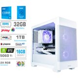 MEGA Računalnik MT S7X i5-14400F/RTX5060Ti-16GB/32GB-DDR5/1TB-4.0/750W/Brez OS/bela RGB + Estetski napajalni kabli [Bela], (5000130911) u