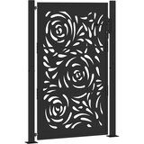  Vrtna vrata crna 100x150 cm čelična dizajn plamena | shoptok.hr