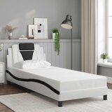 Okvir kreveta Viana bez madraca bijelo-crni 90 x 200 cm umjetna koža | shoptok.hr