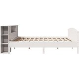  Knjižna postelja brez vzmetnice bela 200x200 cm trdna borovina, (21609342) | Shoptok.si