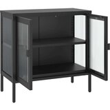  Komoda crna 70 x 35 x 70 cm od stakla i čelika | shoptok.hr