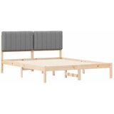  Krevetni okvir s tapiciranim uzglavljem Svijetlo siva Svjetlosiva 205.5 x 165.5 x 84.5 cm | Shoptok.si