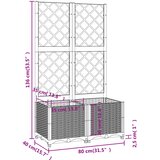 Vrtna žardinjera s rešetkom crna 80x40x136 cm PP | shoptok.hr
