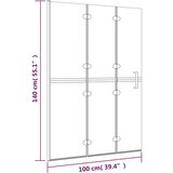 vidaXL Sklopiva pregrada za tuš ESG 100 x 140 cm bijela | shoptok.hr