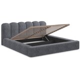 Makamii Tamno sivi tapecirani bračni krevet s prostorom za odlaganje s podnicom 160x200 cm Mano – | shoptok.hr
