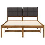  Krevetni okvir s tapiciranim uzglavljem Prirodna i tamnosiva - Prirodna i tamnosiva 150 x 200 cm | shoptok.hr