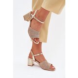 Boto Women's Sandals With Block Heel Gold Sarena | shoptok.hr