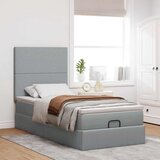  Otomanski krevet s madracem i LED svijetlosiva 80x200cm tkanina | Eponuda.ba