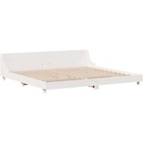  Posteljni okvir brez vzmetnice bel 180x200 cm trdna borovina | Shoptok.si