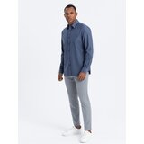 Ombre Men's cotton shirt with pocket REGULAR FIT - blue | Shoptok.si