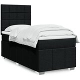 vidaXL Box spring postelja z vzmetnico črna 90x200 cm blago | Shoptok.si