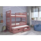 ADRK Troslojna otroka postelja HIPPO 87 cm - ROZA | Shoptok.si