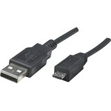 Manhattan USB 2.0 kabel [1x moški konektor USB 2.0 tipa A - 1x moški konektor USB 2.0 tipa micro B] 0.5 m črna UL-certificirano USB kabel US, (20414820) | Shoptok.si