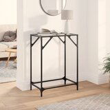 Maison Chic konzolna miza - miza ob steni s stekleno površino 60x35x81 cm jeklo, (21786010) | Shoptok.si