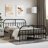  Metalni okvir kreveta uzglavlje i podnožje crni 140x190 cm | shoptok.hr