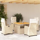 vidaXL 5-dijelni vrtni blagovaonski set od poliratana s jastucima bež | shoptok.hr