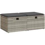 Maison Chic Seti vrtnega pohištva - Vrtna garnitura - Vrtni pohištvo set z blazinami 2-delna siv ratan/akacija, (21805000) | Shoptok.si