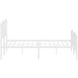  Metalni okvir kreveta uzglavlje i podnožje bijeli 135 x 190 cm | shoptok.hr