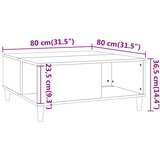 Stolić za kavu smeđi hrast 80x80x36,5 cm konstruirano drvo | shoptok.hr