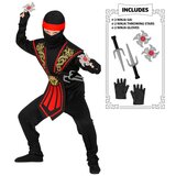 Widmann Kostum Rdeči Ninja s pripomočki - velikost 140 | Shoptok.si