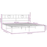  Metalni okvir za krevet s uzglavljem crni 180x200 cm | shoptok.hr