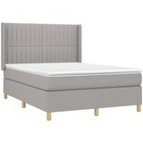  box spring s madracem LED svjetlosivi 140x200 cm tkanina | shoptok.hr